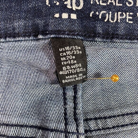 GAP Jeans Real Straight Fit Classic Denim Mid Rise Dark Denim Womens 16 33 Blue - Picture 7 of 9